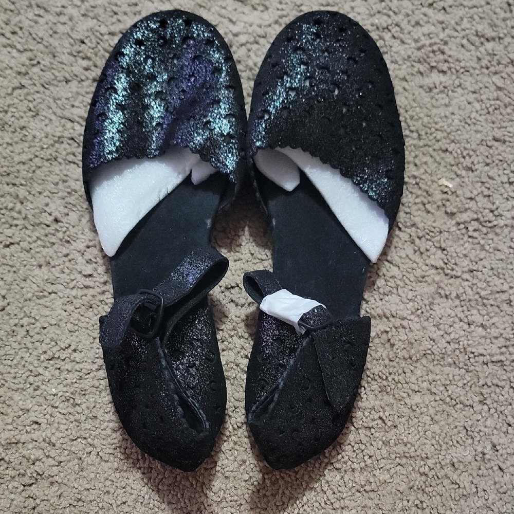 Black Glitter Spellbound Soles Sandals